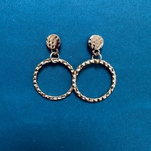 Gold Hammered Stud Earrings